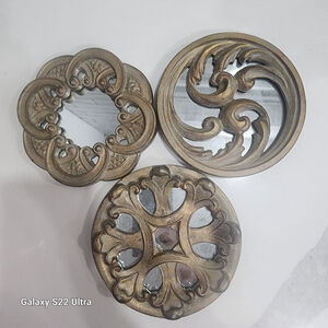 Intercontinental Art Inc. Gold & Brown Decorative Wall Mirrors,Set of 3